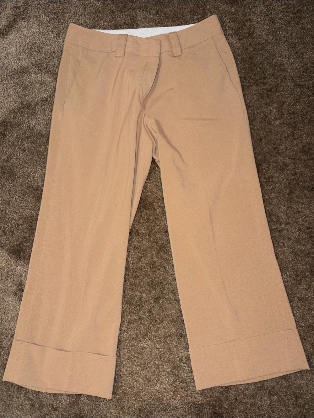 Womens Tan Dress Ankle Pants - Classic Straight Fit